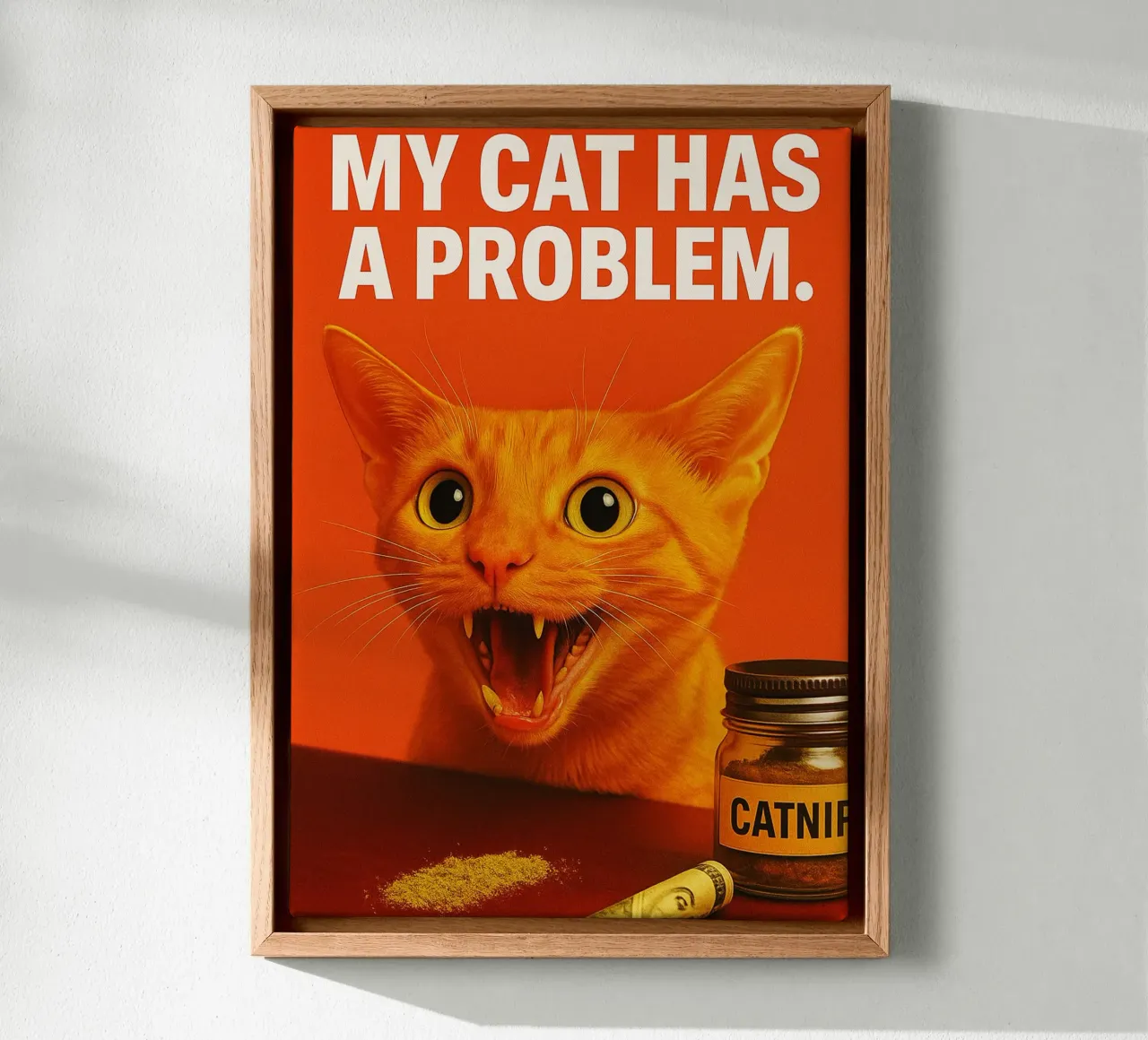 My Cat Has a Problem Funny Humorous canvas by Nayara