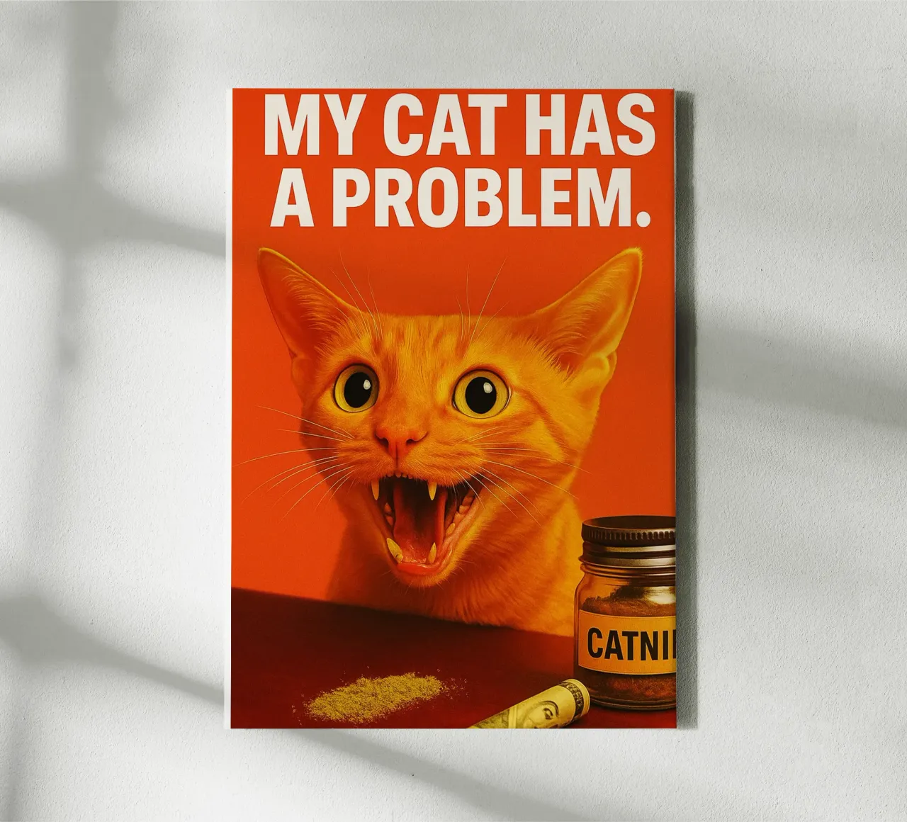 My Cat Has a Problem Funny Humorous canvas by Nayara