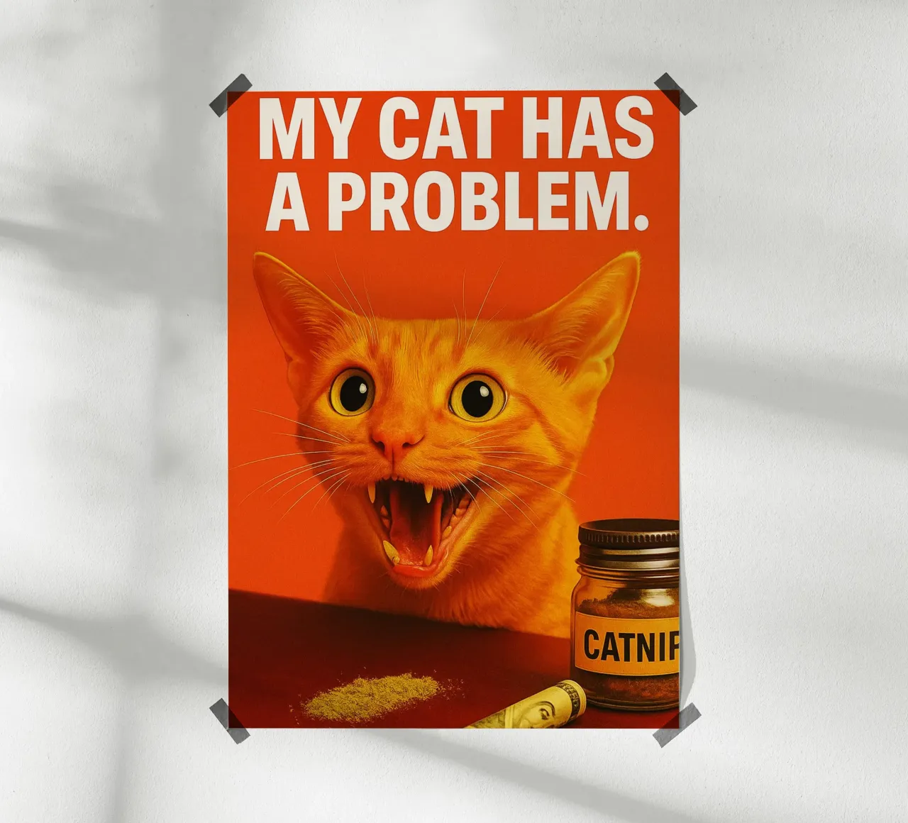 My Cat Has a Problem Funny Humorous hahnemühle by Nayara