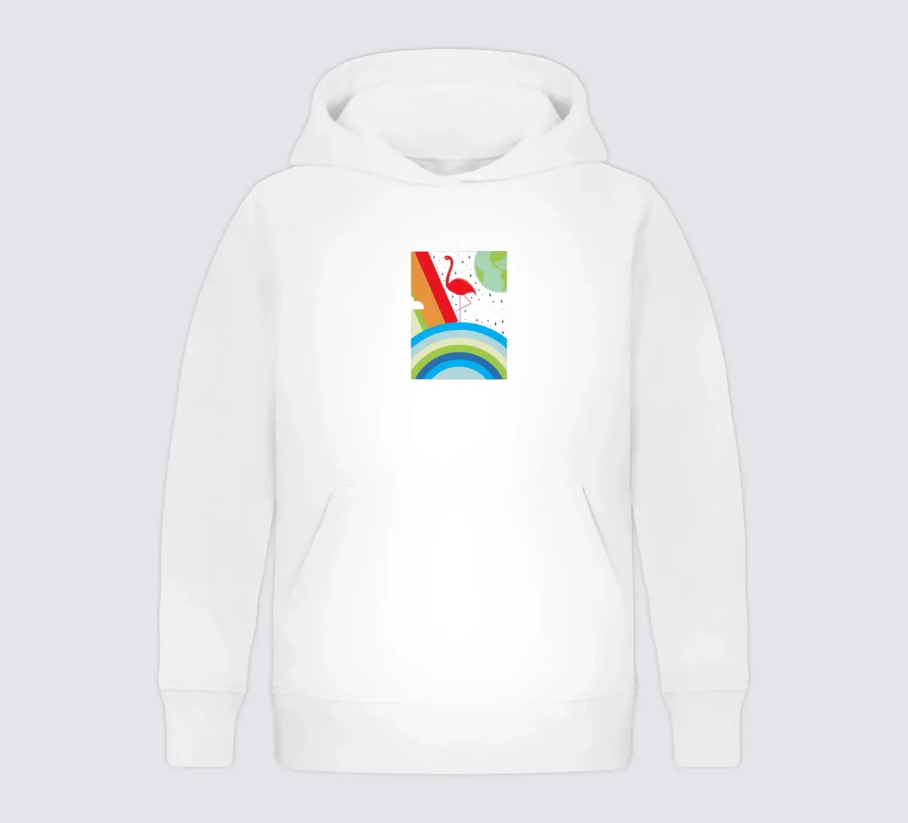 Oiseau flamant et arc-en-ciel sweat à capuche enfant de LOOK DIFFERENT