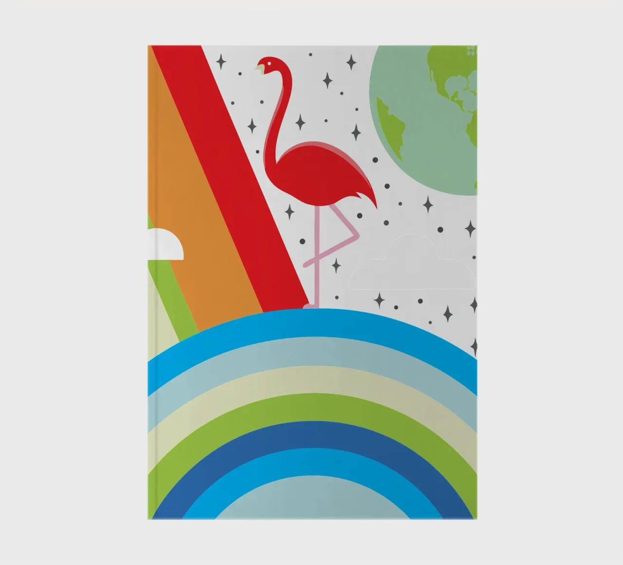 Flamingo-Vogel und Regenbogen Notizbuch von LOOK DIFFERENT