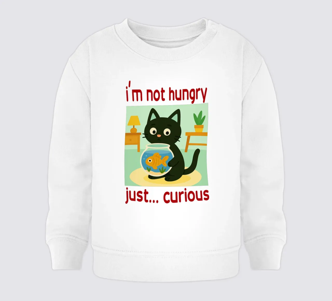 no tengo hambre solo curiosidad gato gracioso sudadera de bebé de Nayara