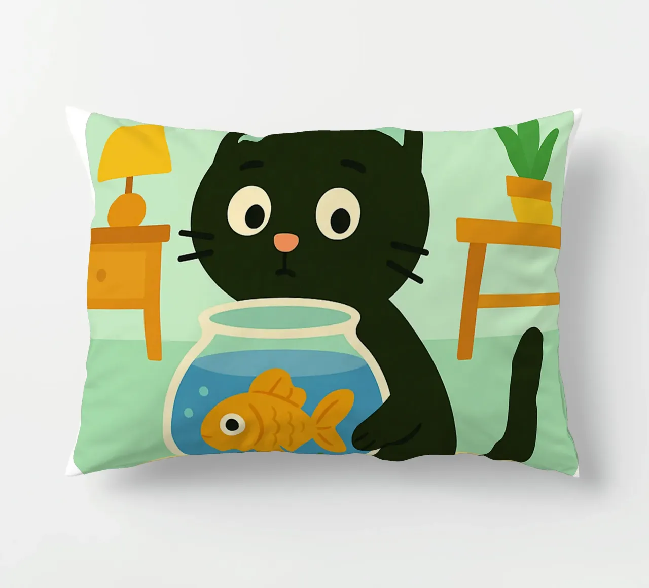 im not hungry just curios funny cat decorative cushion by Nayara
