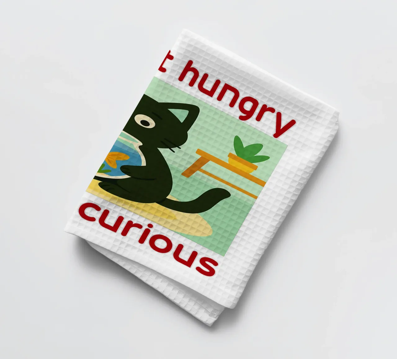 Je n'ai pas faim, je suis juste curieux de voir un chat amusant torchon de Nayara