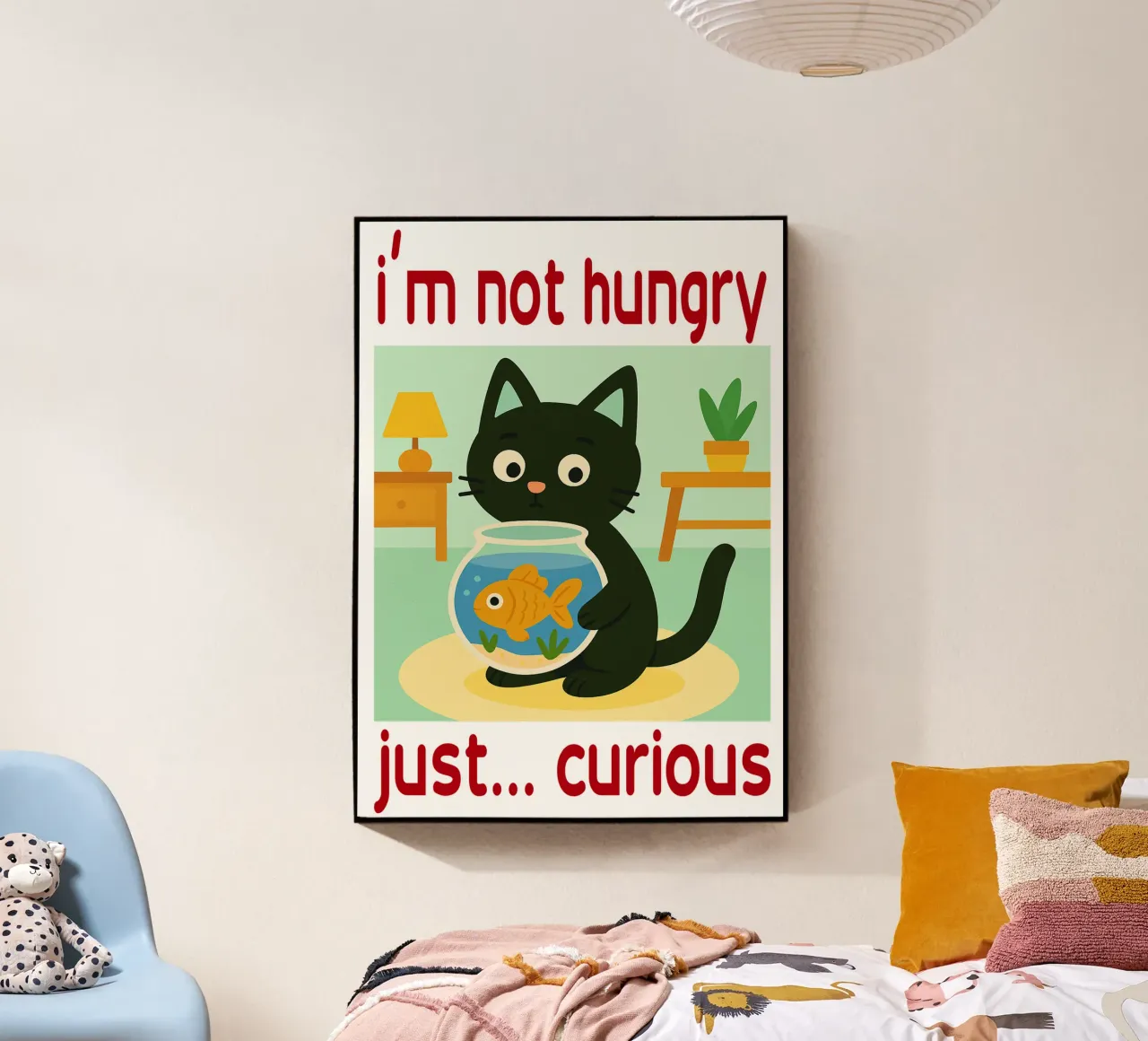 im not hungry just curios funny cat acrylic glass by Nayara