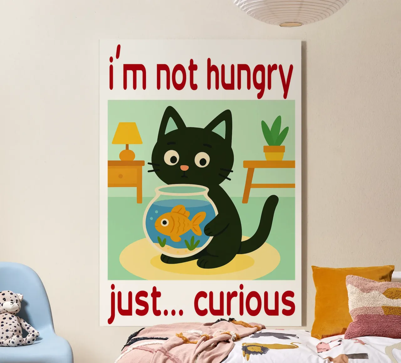 im not hungry just curios funny cat acrylic glass by Nayara