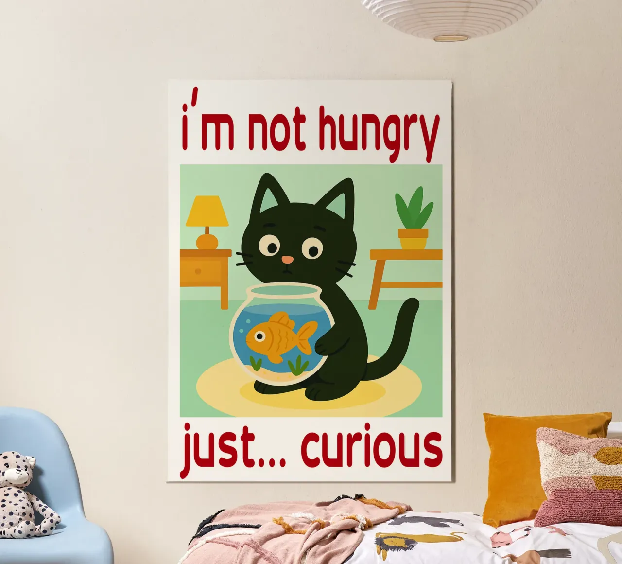 im not hungry just curios funny cat alu-dibond by Nayara