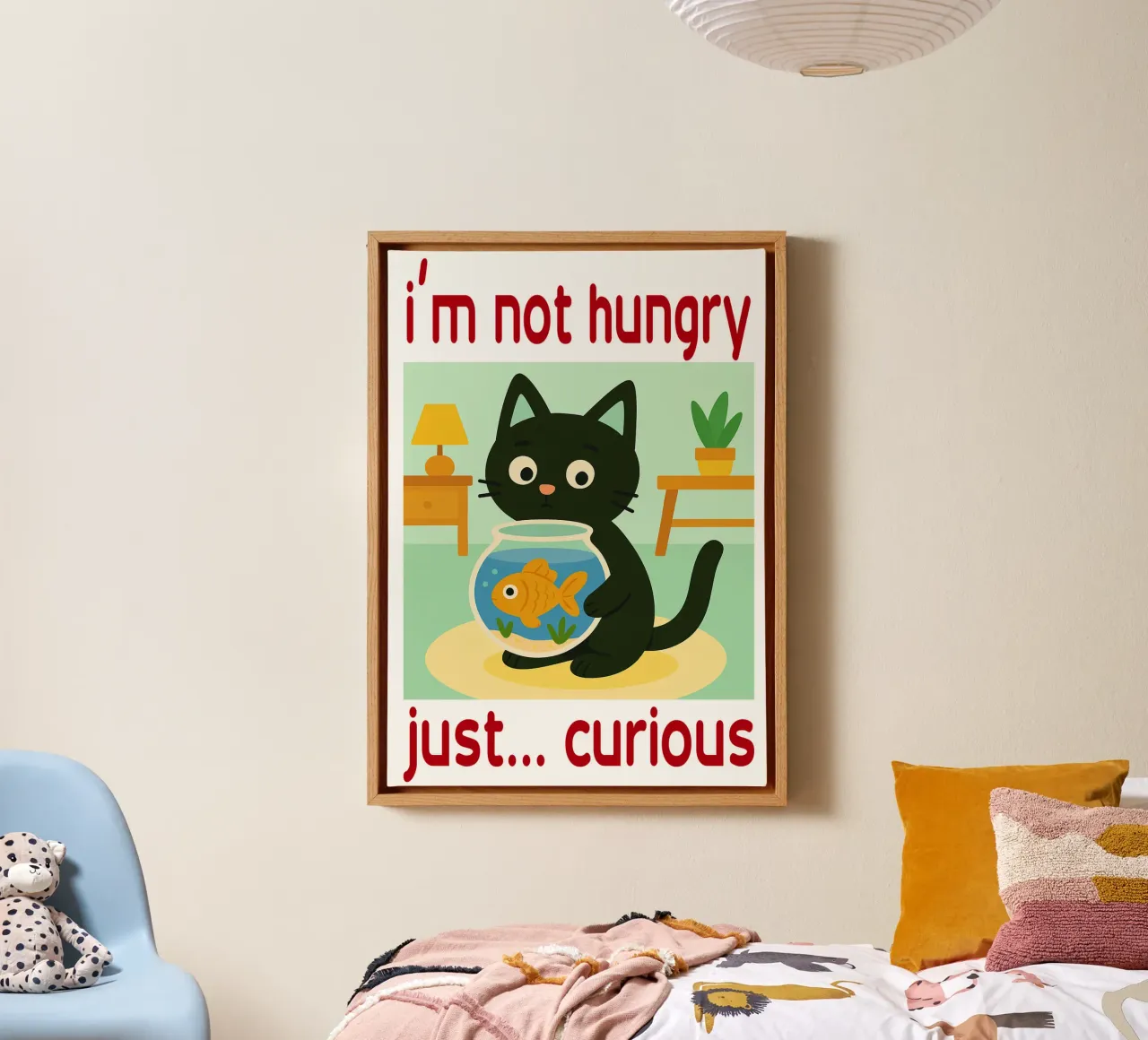 im not hungry just curios funny cat canvas by Nayara