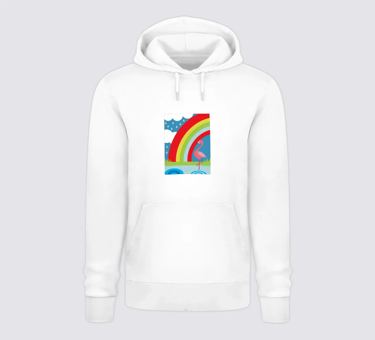 Uccello fenicottero e arcobaleno felpa con cappuccio da LOOK DIFFERENT