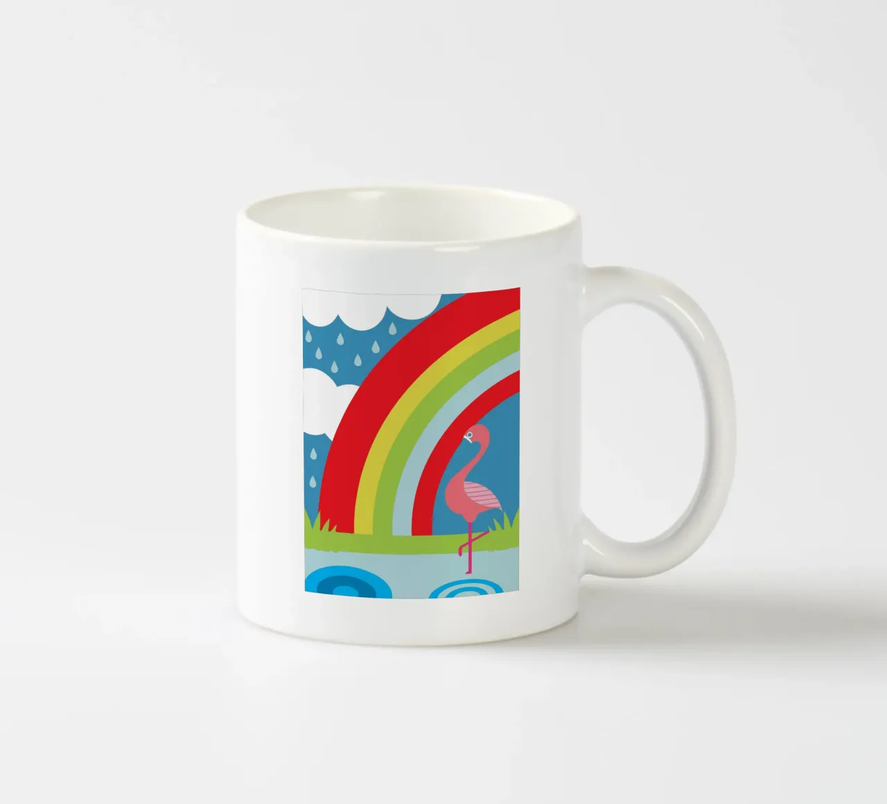 Uccello fenicottero e arcobaleno tazza in ceramica da LOOK DIFFERENT