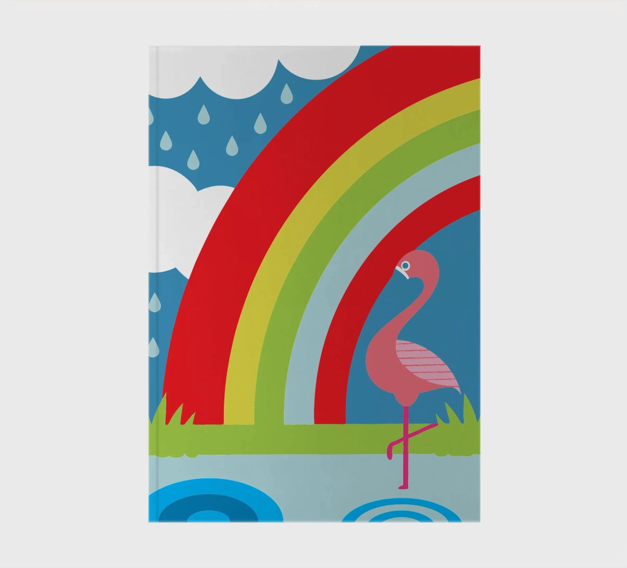 Flamingo Bird and Rainbow notebook by LOOK DIFFERENT