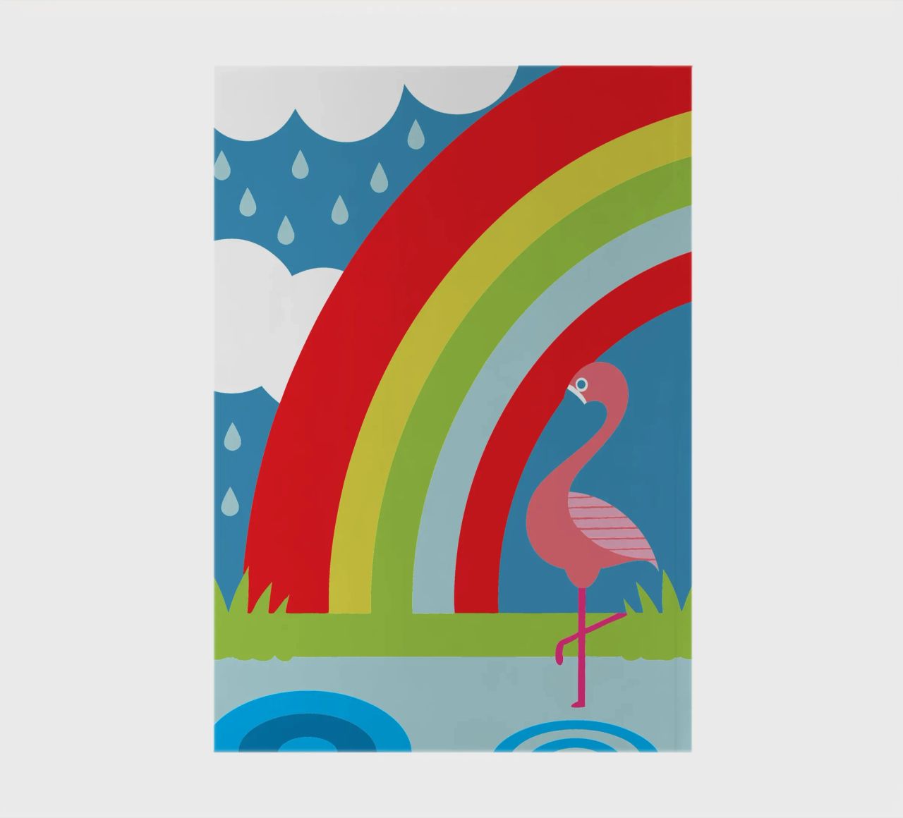 Flamingo Bird and Rainbow notebook by LOOK DIFFERENT