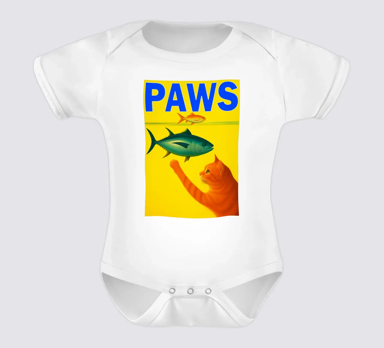 paws funny cat short-sleeve baby romper by Nayara