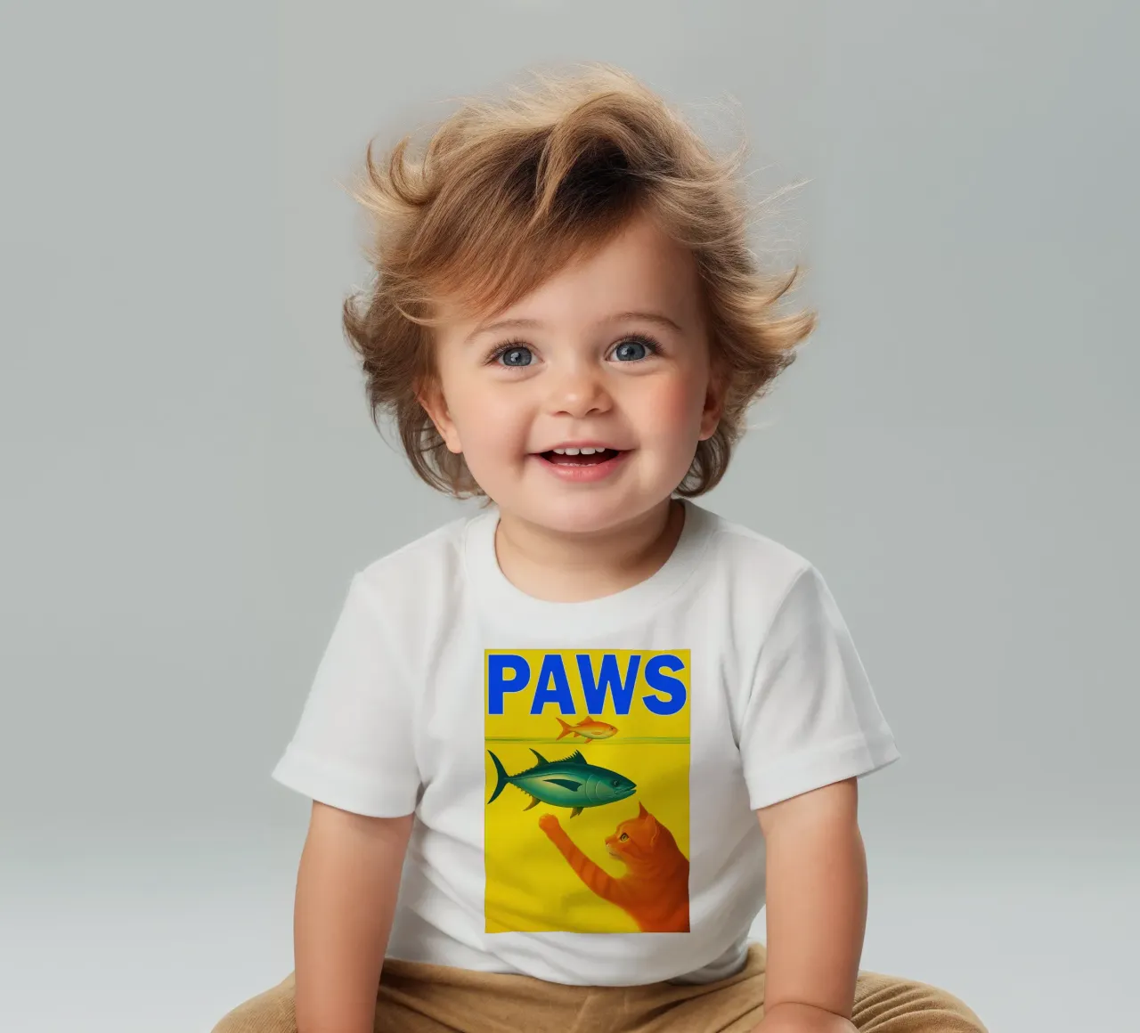 paws funny cat baby t-shirt by Nayara