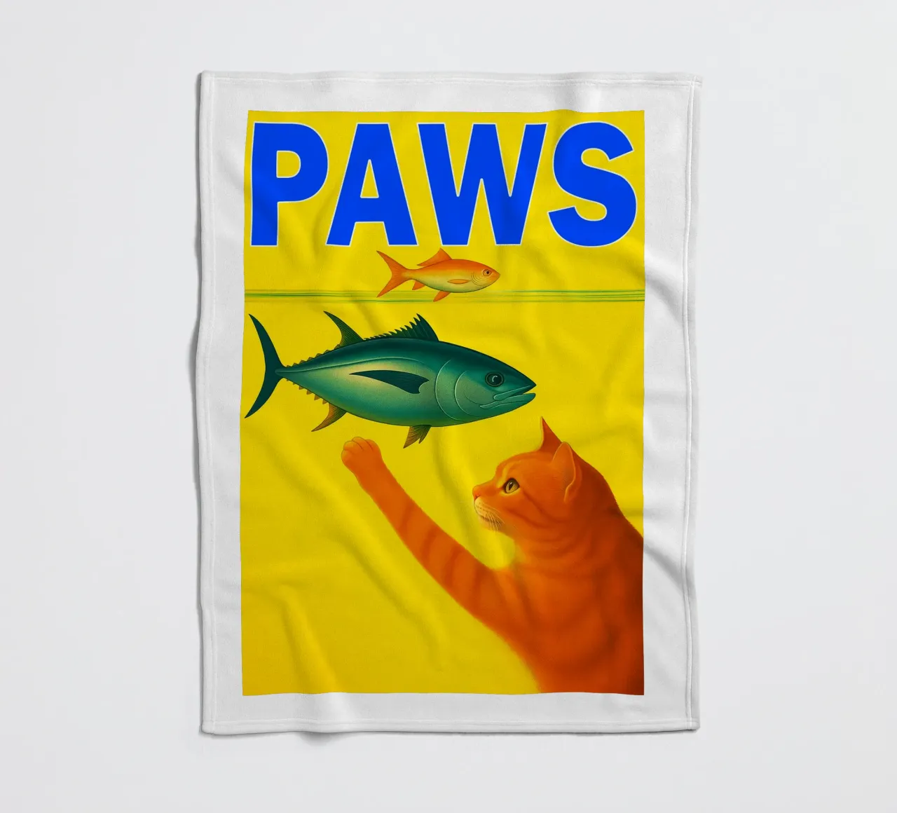 paws funny cat fleece blanket by Nayara