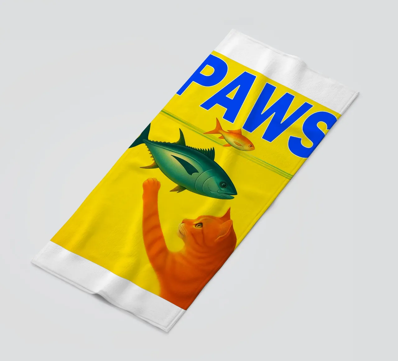 paws funny cat beach towel by Nayara