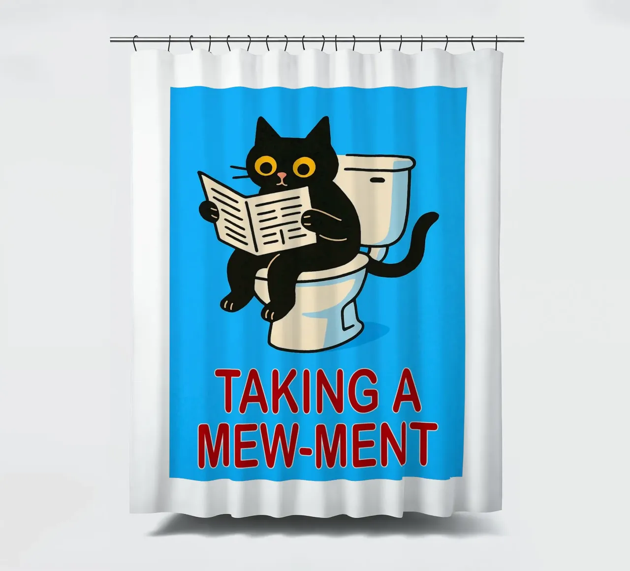 gato gracioso tomando un mewment cortina de baño de Nayara