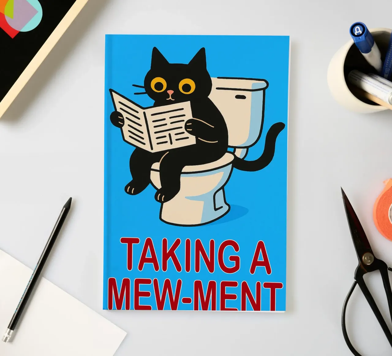 funny cat taking a mewment notebook by Nayara