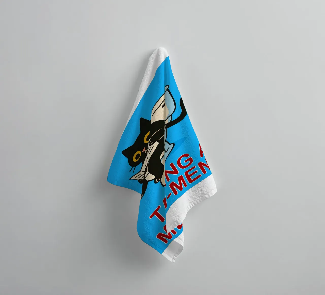 funny cat taking a mewment towel by Nayara