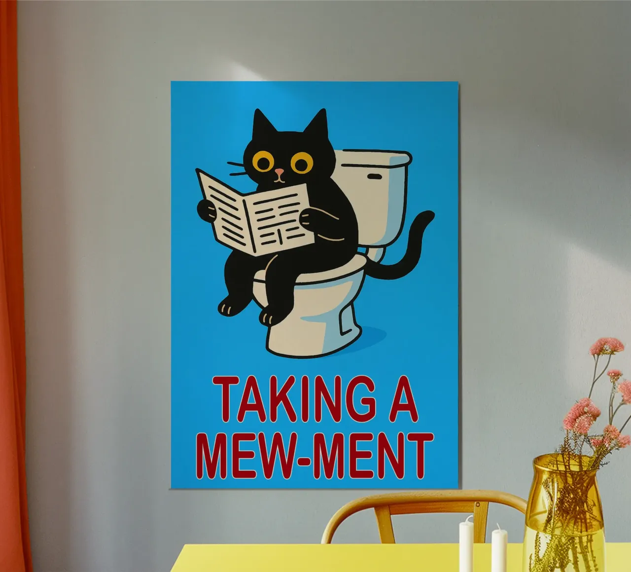 gatto buffo che si fa una passeggiata poster con telaio in alluminio da Nayara