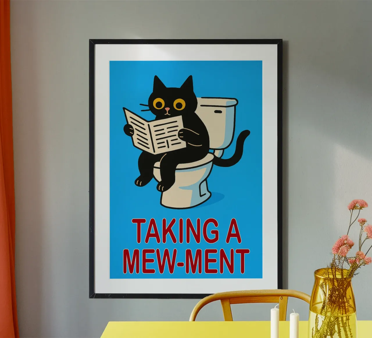gatto buffo che si fa una passeggiata poster con telaio in alluminio da Nayara