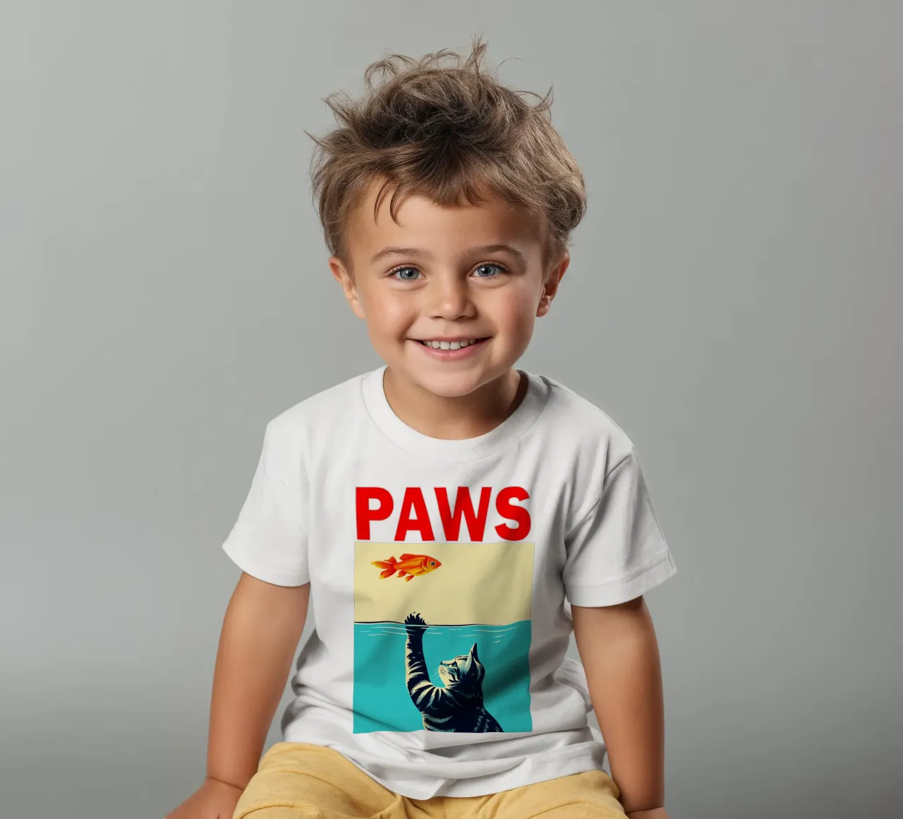 lustige Katzen Pfoten Kinder T-Shirt von Nayara