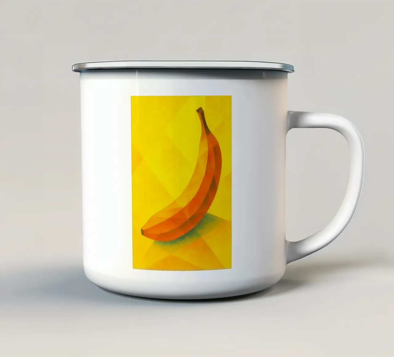 banaan abstracte verbeelding full color emaille mok van ameera