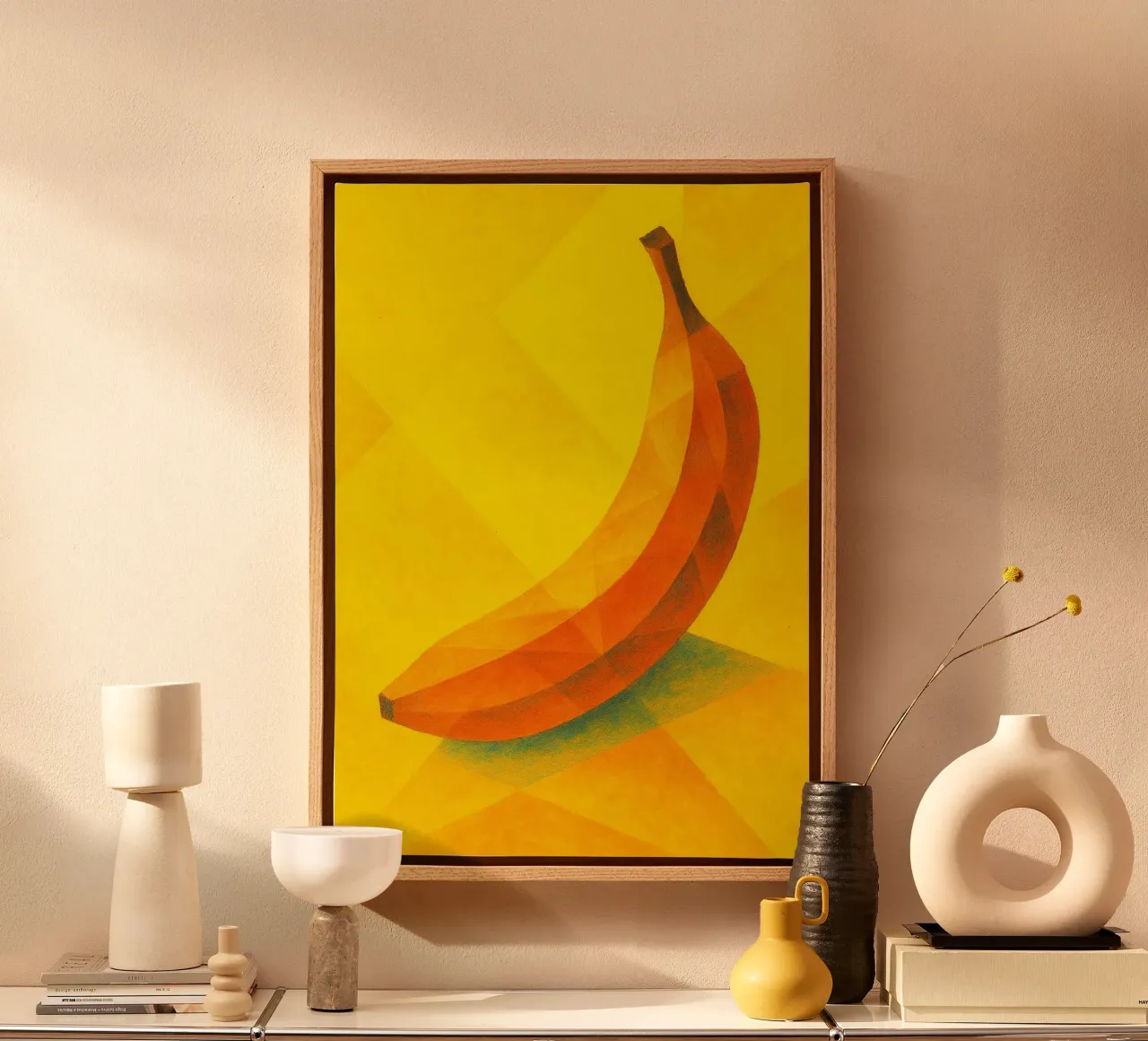 banana abstract imagination full color canvas by ameera