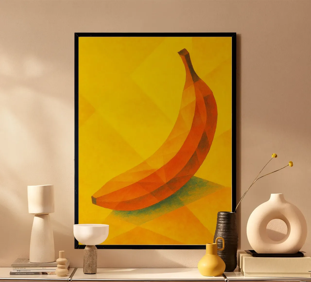 banaan abstracte verbeelding full color poster van ameera