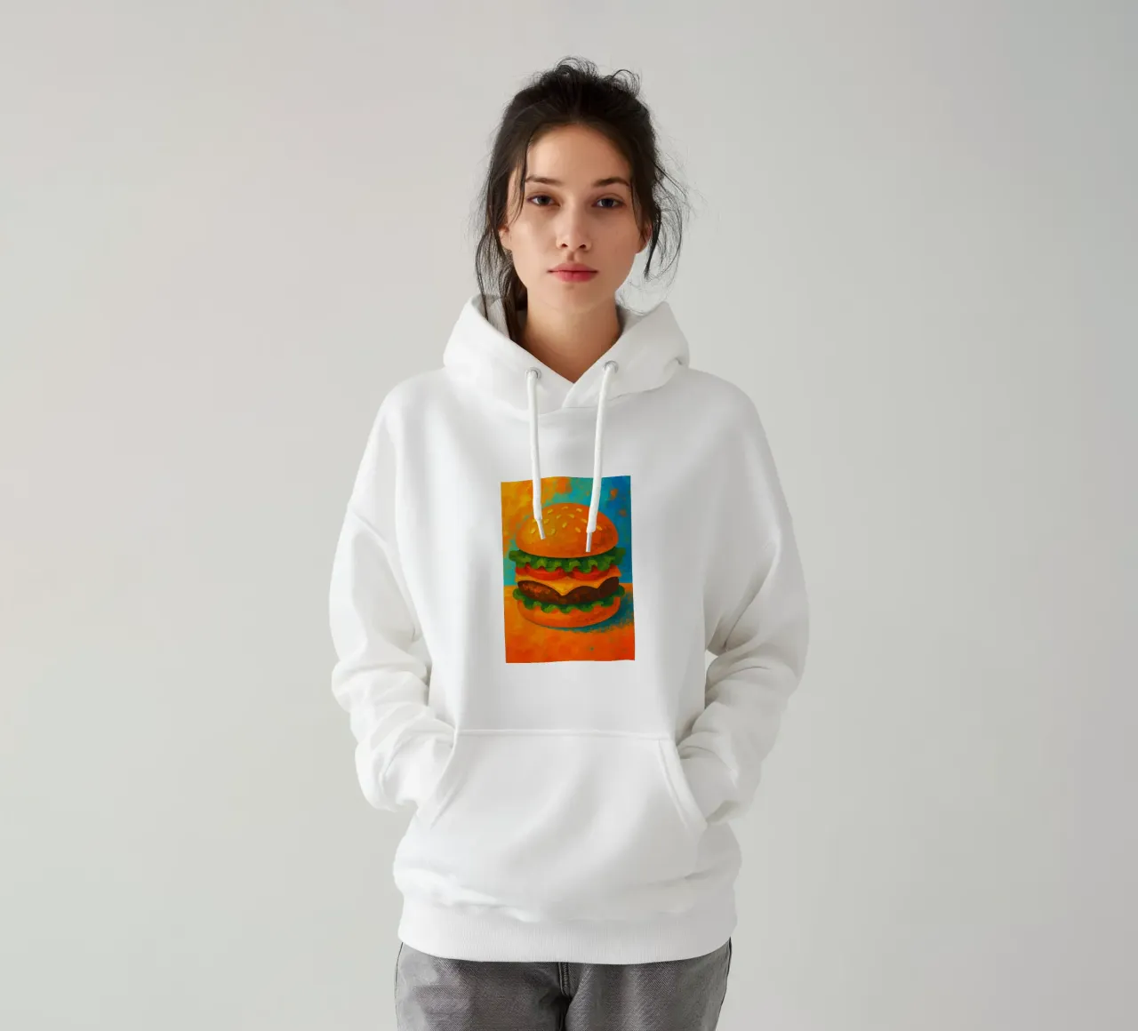 hamburguesa imaginación abstracta a todo color sudadera con capucha de ameera