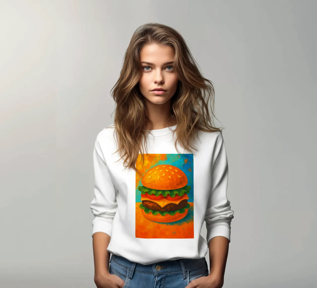 hamburguesa imaginación abstracta a todo color sudadera de ameera