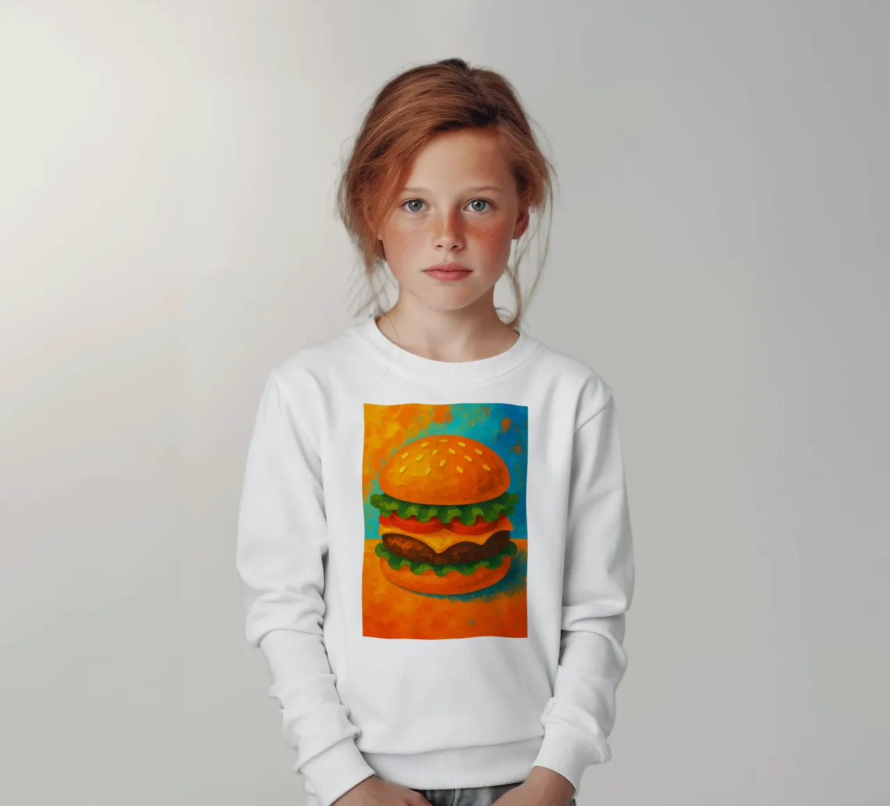 hamburguesa imaginación abstracta a todo color sudadera para niño de ameera