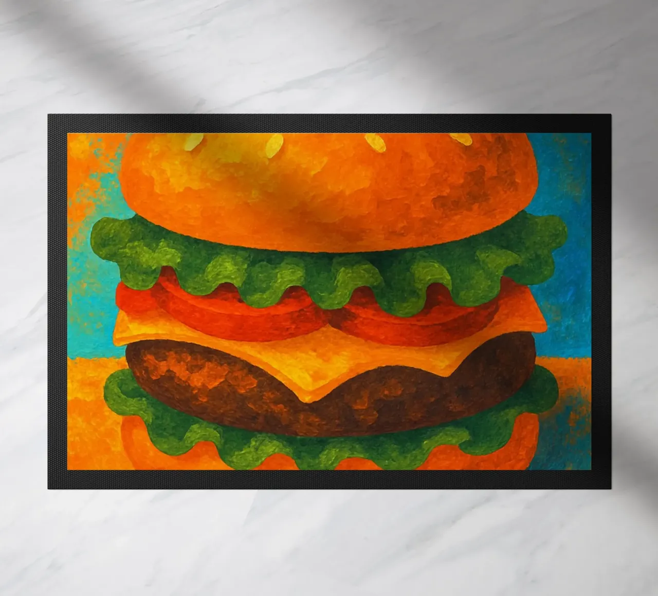 hamburguesa imaginación abstracta a todo color felpudo de ameera