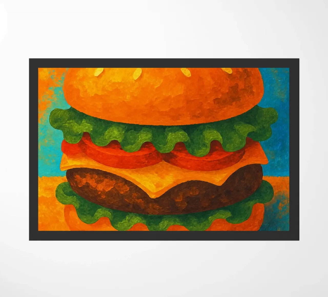 hamburguesa imaginación abstracta a todo color felpudo de ameera