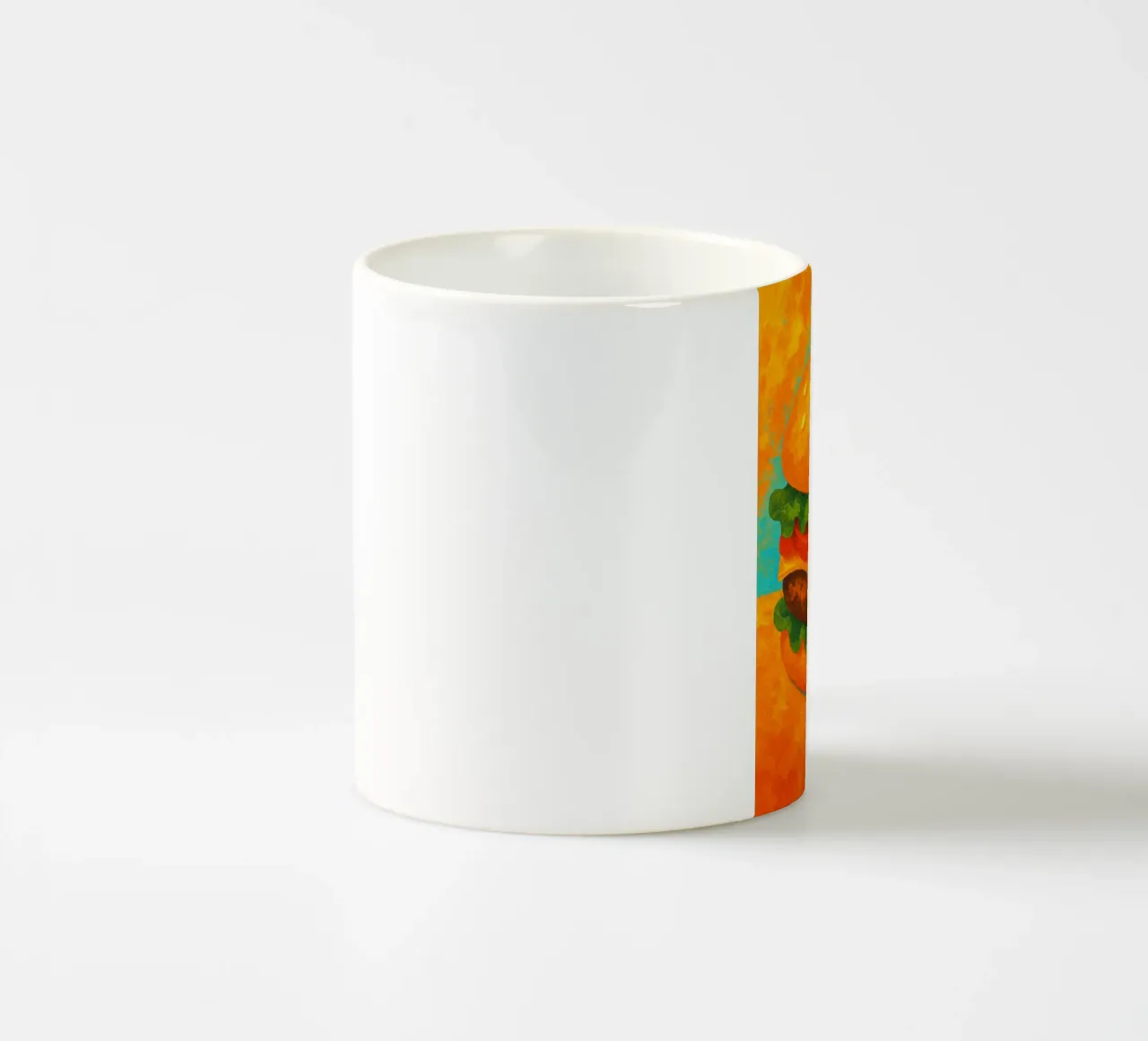 burger abstract imagination full color ceramic mug by ameera