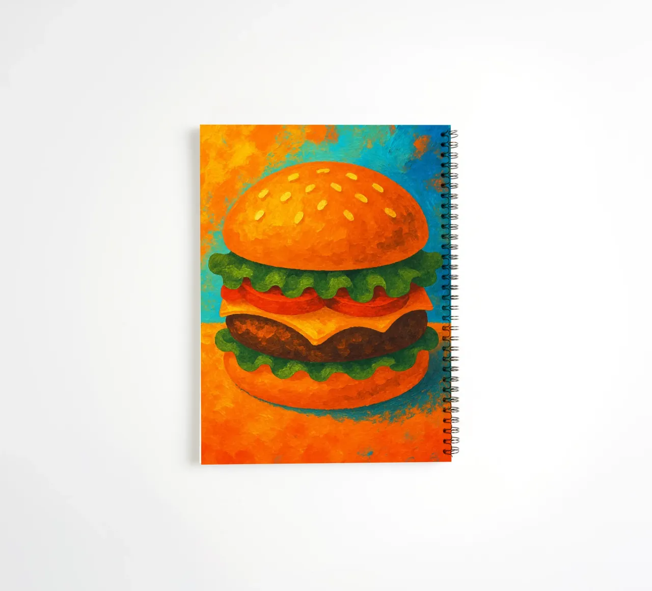 burger abstract imagination full color spiral notebook by ameera