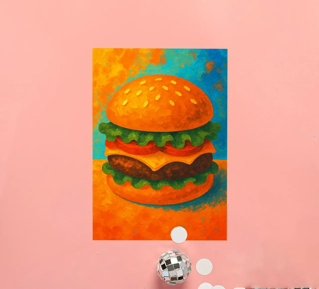 hamburguesa imaginación abstracta a todo color pegatina de ameera