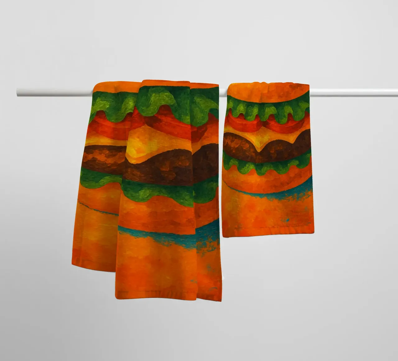 burger abstract imagination full color towel by ameera
