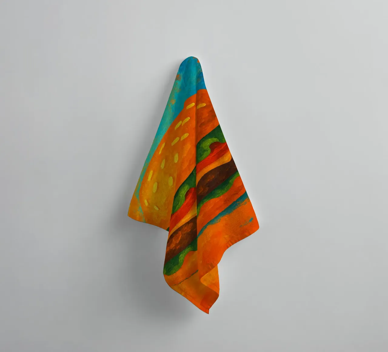 burger abstract imagination full color towel by ameera
