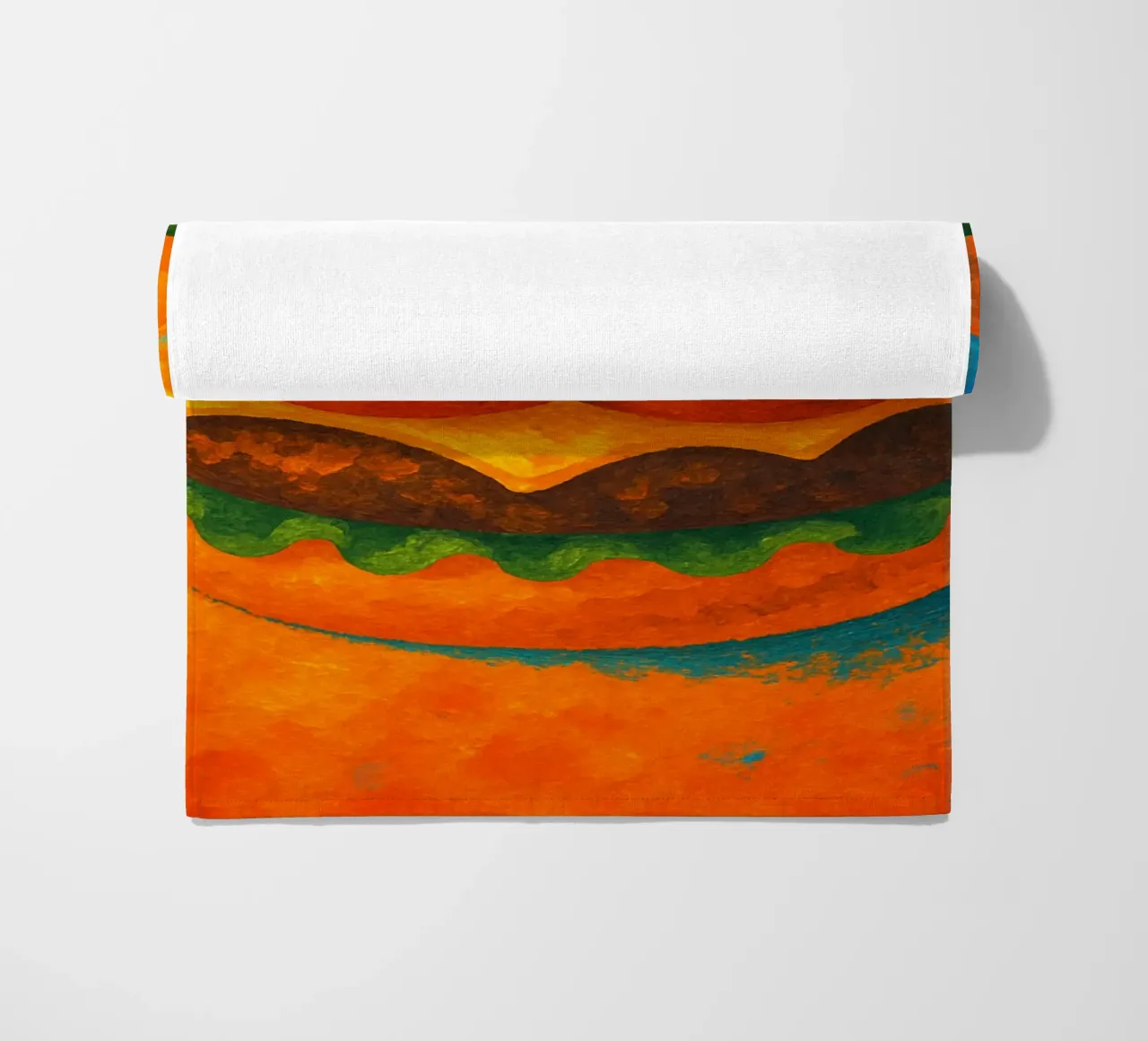 burger abstract imagination full color beach towel by ameera