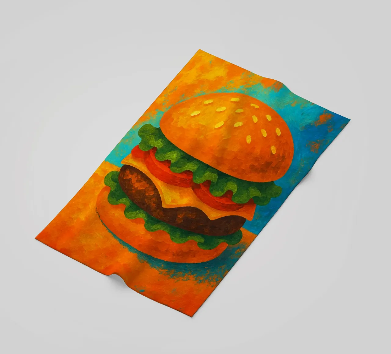 burger abstract imagination full color beach towel by ameera