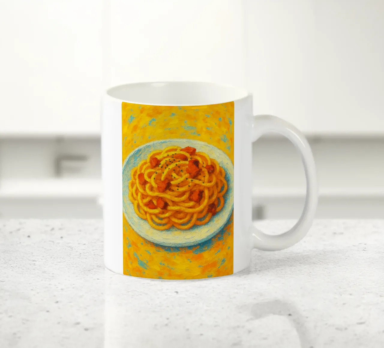 carbonara abstracte verbeelding full color keramische mok van ameera