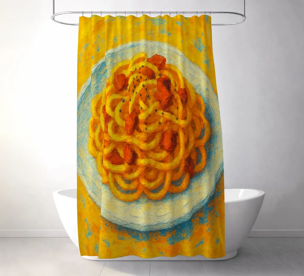 carbonara abstract imagination full color shower curtain by ameera