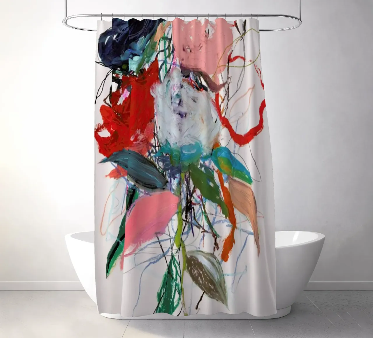 Rosenotes No 3 shower curtain by Leigh Viner