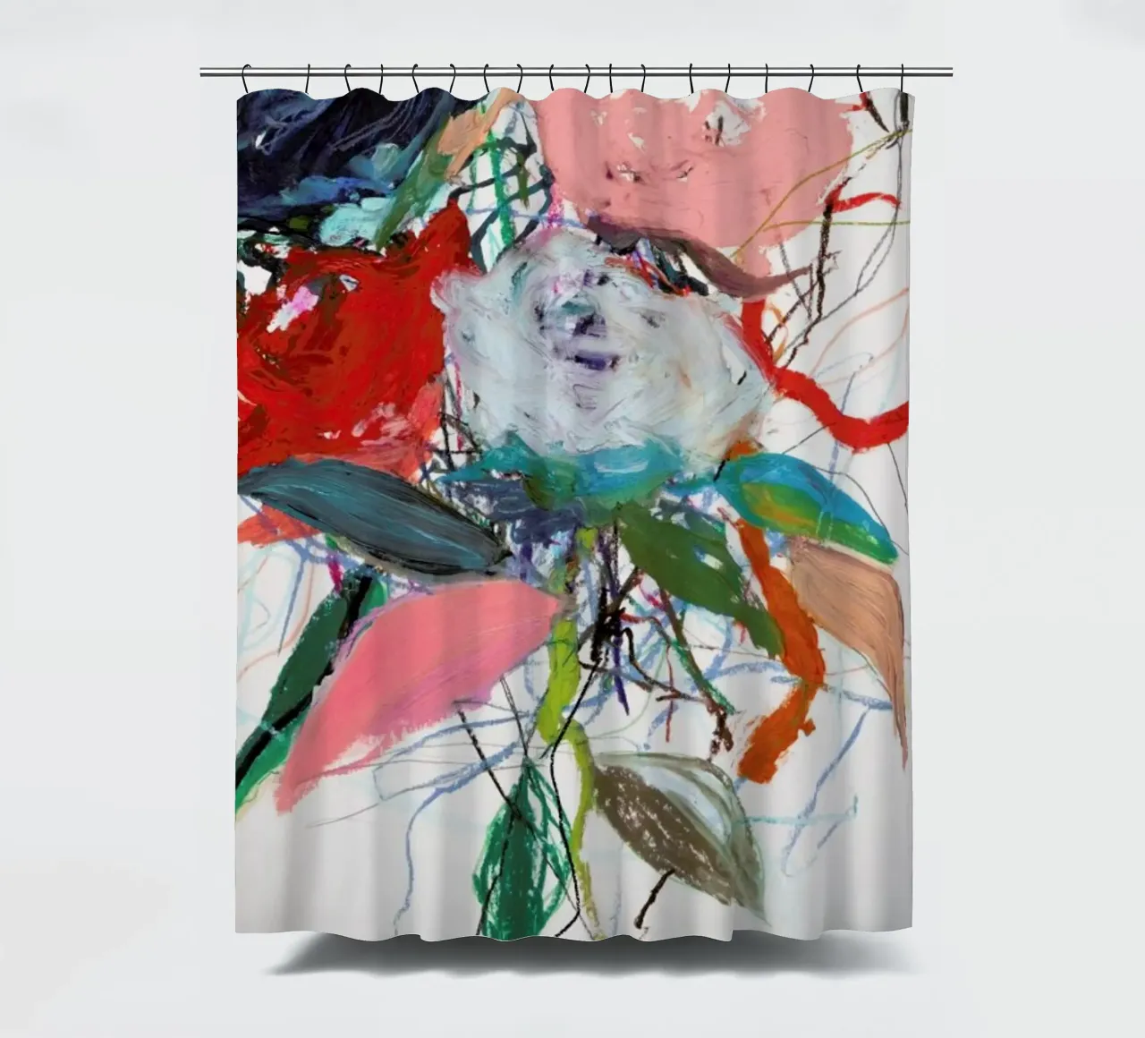 Rosenotes No 3 shower curtain by Leigh Viner