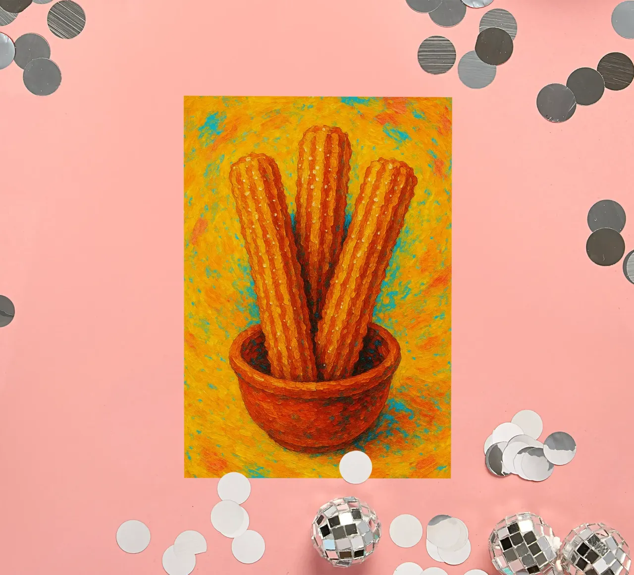 churros imaginación abstracta a todo color pegatina de ameera