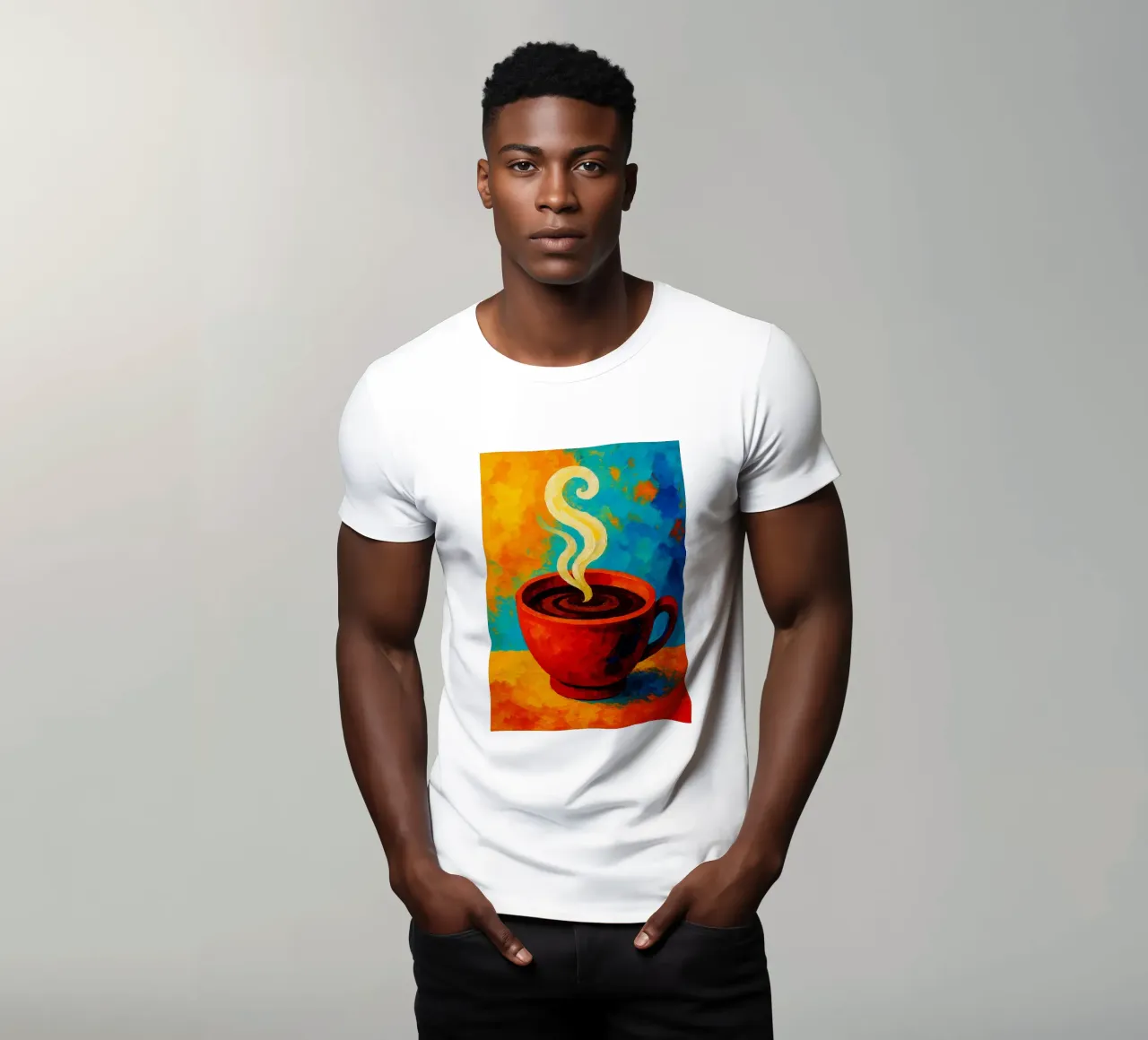 café imaginación abstracta a todo color camiseta de ameera