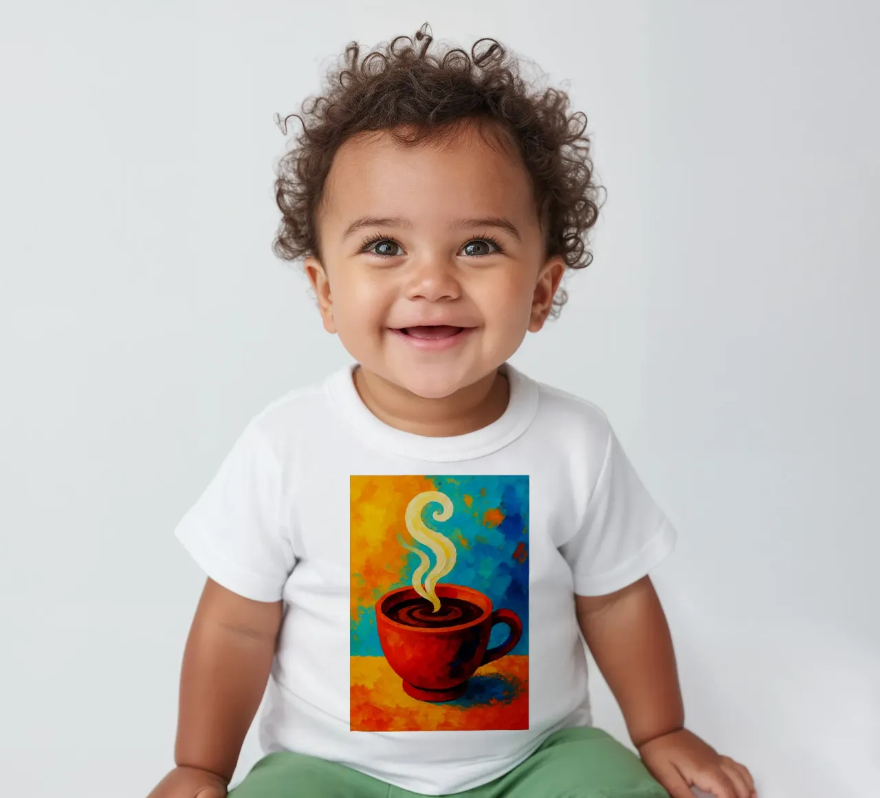 café imaginación abstracta a todo color camiseta de bebé de ameera