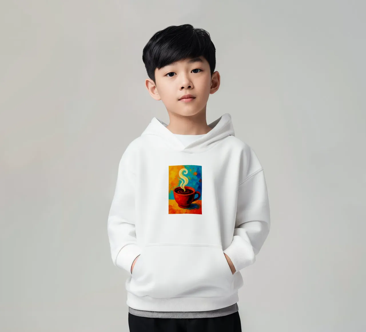 café imaginación abstracta a todo color sudadera con capucha para niño de ameera