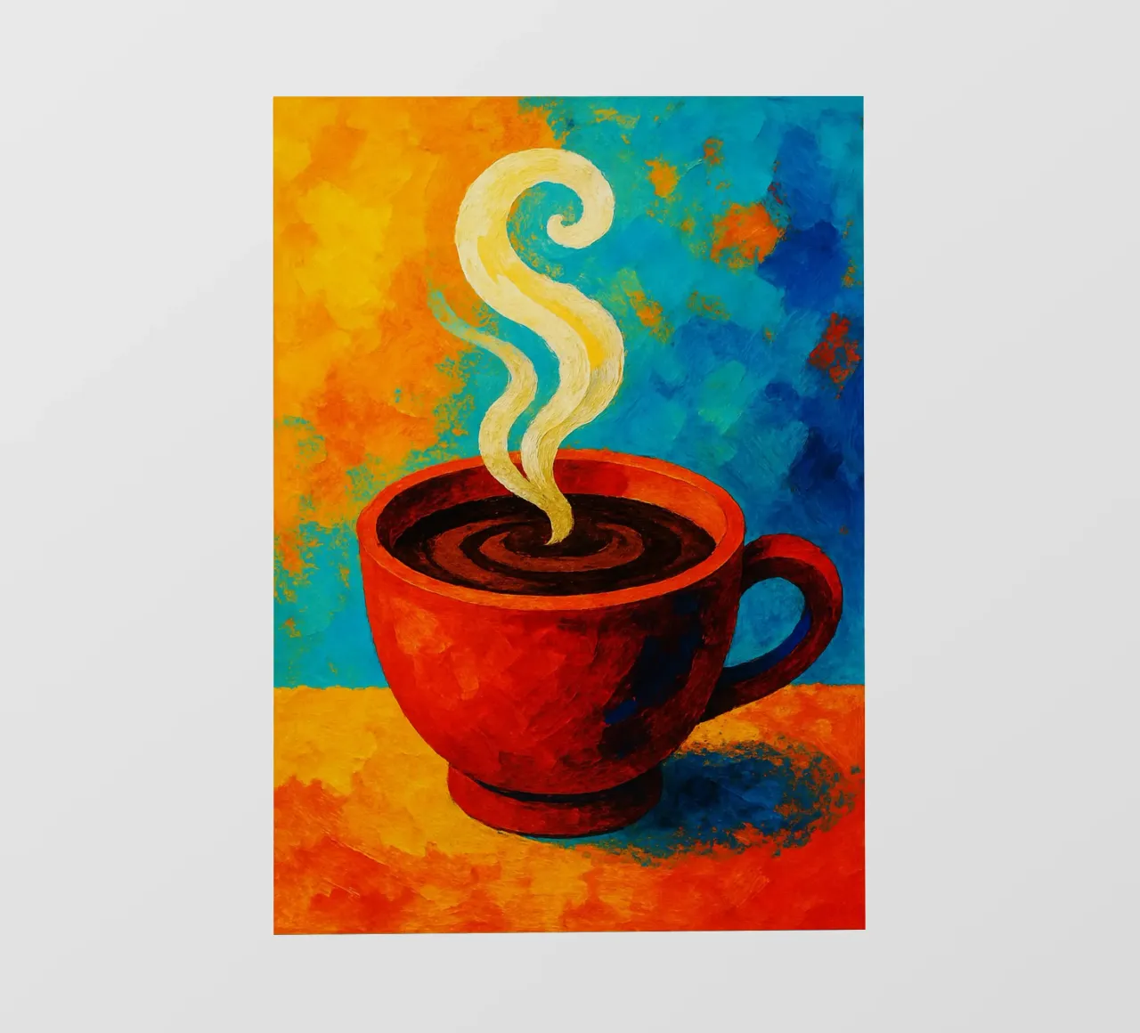 café imaginación abstracta a todo color lonas publicitarias de ameera